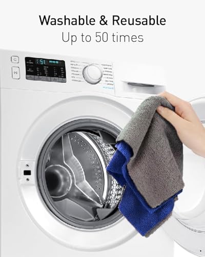 Image of Fantasticlean Microfiber Cleaning Cloth Roll - 15 Pack, Tear-Away Reusable Towels, Ultra-Absorbent, Scratch-Free, Washable Dish Rags for Kitchen, Car, Home, Garage & Shop (Dim Grey)