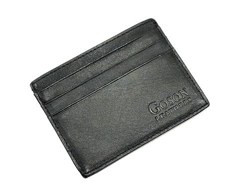 Goson Slim Wallet Leather Money Clip Wallet For Men - Front Pocket Wallet, Credit Card Holder, Slim Minimalist Wallet