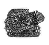 $ole onle ベルト ギラギラ ブラック ブリンブリン ヒップホップ ウエスタンCZダイヤ (115cm, ブラック(ブラック))