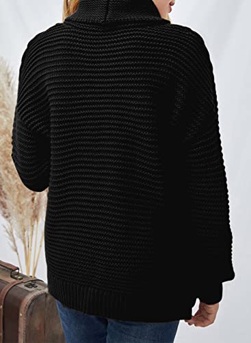 Dokotoo Girls Casual Turtleneck Long Sleeve Sweaters Kids Chunky Knit Solid Color Comfy Pullover Sweater Tops Winter Warm Clothes Black 6-7 Years #TOP4