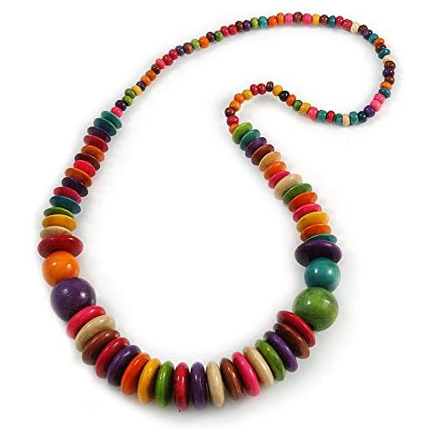 Avalaya Multicoloured Wooden Bead Necklace Cover