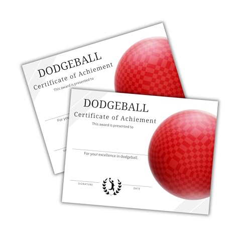 Dodgeball Certificate of Achievement Award 30pk 8.5x11” Tournament Championship Winners Champions Team First Place Athletic Students