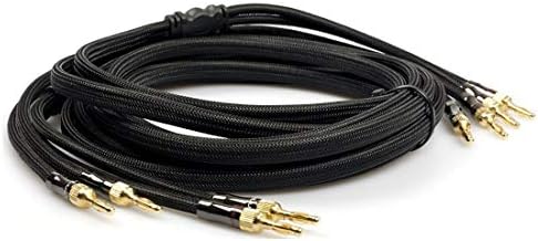 HiViLux HiFi kabel głośnikowy/2 x kabel OFC, odkręcana, wtyczka bananowa do stereo, 2 x kanał (2,5 m para 2 x 2,5 mm²)
