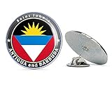 Antigua and Barbuda Round Metal 0.75' Lapel Pin Hat Shirt Pin Tie Tack Pinback