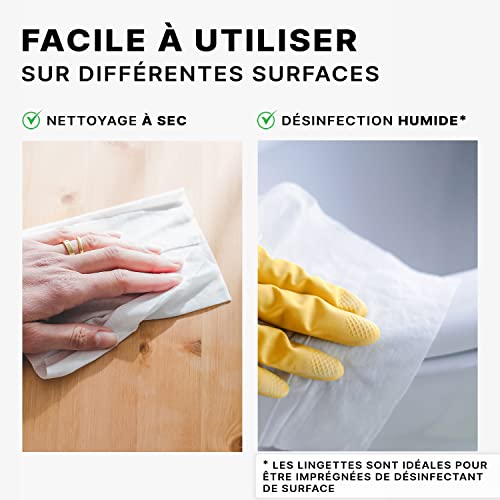 ARNOMED lingettes désinfectantes sèches pour seau distributeur, 140 feuilles de lingettes, lingettes nettoyantes multi usage, essuie tout gros rouleau, rouleau de papier, rouleau essuie tout – vue 5