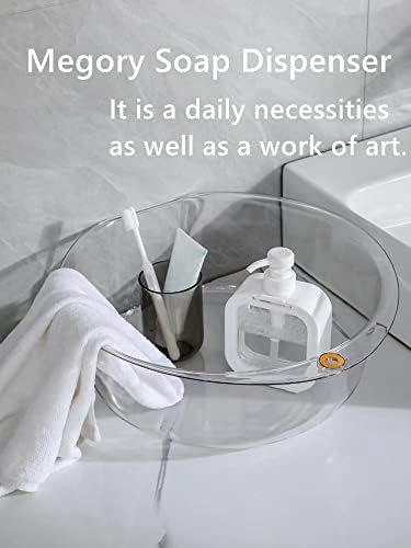 Megory Soap Dispenser - 300/500ML Refillable Wash Hand Liquid, Dish Detergent, Shampoo Lotion Bottle with Pump Head and Label, Ideal for Kitchen & Bathroom Sink or Shower (2 Pack (300ML+500LM))