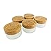 Pot en Verre Wachsmann avec Couvercle en Bambou - pour Les cosmétiques naturels durables - avec Emballage Cadeau - Récipient de Voyage pour pommades et lotions (100 ML gravé | 5 pièce)