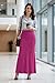 Hybrid & Company Women's Stretch Lightweight Flowy Maxi Skirt – Casual Fold Over Waist, Made in USA KSK3097X FUCHSIA 1X