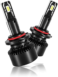 Ranaimut 9005/HB3 LED Headlight Bulbs, 2 Pcs 80W 6000K 16000LM Cool White, 500% Brightness Super Bright, 360° Adjustable Beam Angle,IP68 Waterproof Car Headlight Bulb Conversion Kit