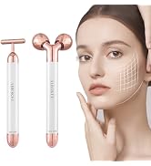 AIBOKEE 2 in 1 Face Massager Electric, 3D Face Massager Roller and T Shape Facial Massager Roller...