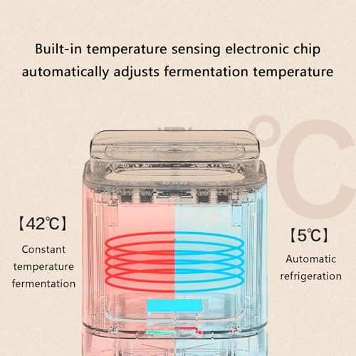 TBLOTYD 800ML Electric Yogurt Maker with Reusable Glass Jar, 10-Level Temperature Control and Automatic Refrigeration, for Home Yogurt, Cheese Maker