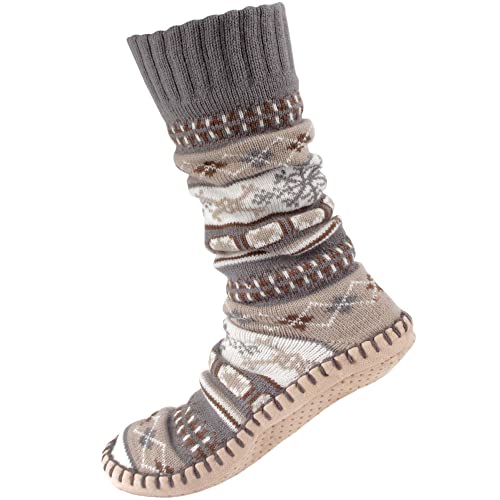Chaussettes antidérapantes homme en fourrure douce hivernales de haute qualité avec doublure