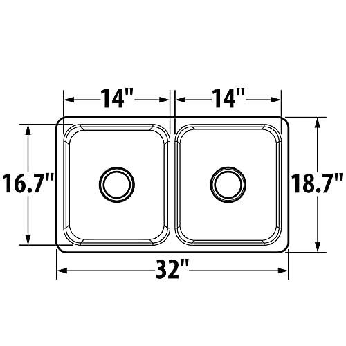 Moen G20214 2000 Series 20 Gauge Double Bowl Undermount Sink, Stainless Steel #TOP2