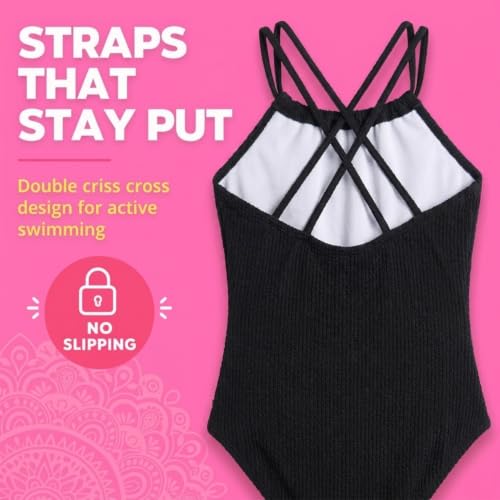 Image of Kanu Surf Girls Jasmine Beach Sport Halter One Piece Swimsuit