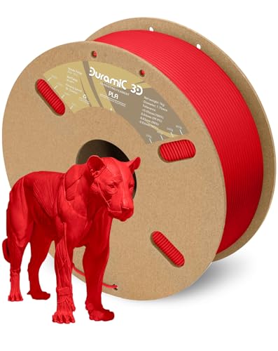 Image of DURAMIC 3D PLA Filament Basic for 3D Printer Neatly Wound Easy Printing | 3D Printing Filament 1.75mm, Dimensional Accuracy + /- 0.02 mm, Fit Most FDM 3D Printers 1KG PLA Rouge Red