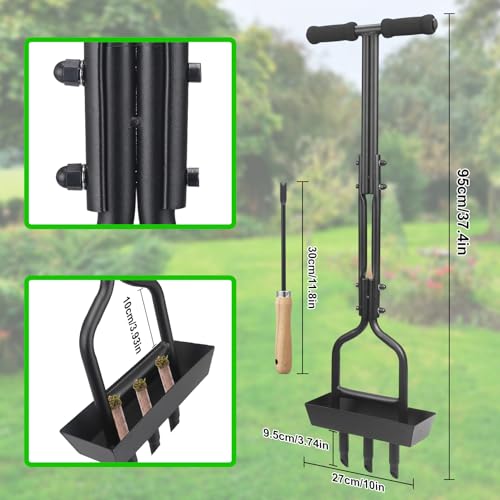 MEIIOFS Lawn Aerator - Aerator Lawn Tool, Lawn Aerator Coring Tool with Soil Core Storage Tray Manual Core Aerator for Garden Yard Care 5 MEIIOFS Lawn Aerator - Aerator Lawn Tool, Lawn Aerator Coring Tool with Soil Core Storage Tray Manual Core Aerator for Garden Yard Care - Image 5