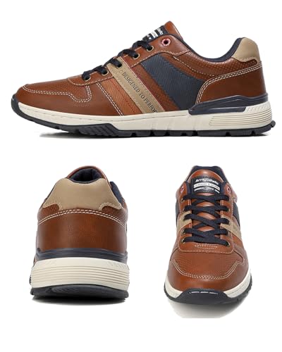 Image of ARRIGO BELLO Mens Casual Shoes Fashion Sneakers Breathable Comfort Classic Lace-Up Low Top Walking Shoes