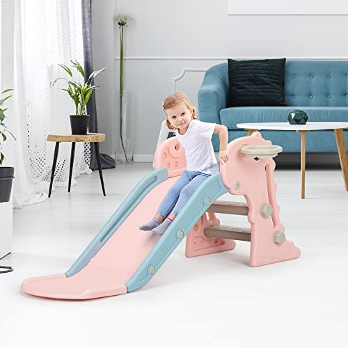 image for Nyeekoy 3 in 1 Toddler Slide, Baby Slide Climber Folding Playset with 