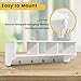 Giantex Hanging Shelf with Hooks Wall Mount Cubby Organizer with 4 Hooks and Storage for Entryway, Hallway, Dining Room Furniture (White)