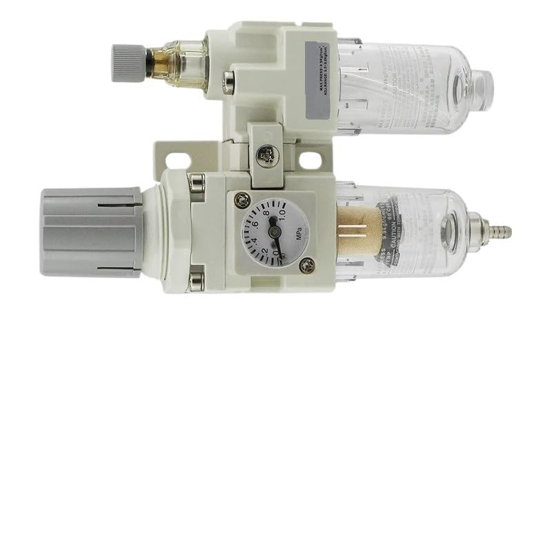 Procesador de aire neumático AC2010 | Filtro separador de agua y aceite for bomba de aire con manómetro y válvula reguladora de presión | Kit for herramientas neumáticas | AC2000-02