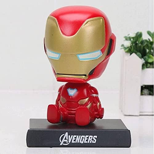 ELEGANT LIFESTYLE Iron Man Action Figure Limited Edition, Comics Character, | Tony Stark Avengers | Bobblehead with Mobile Holder for Car Dashboard, Office Desk, Study Table