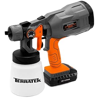 Terratek 18V Cordless Electric HVLP Fence Paint Sprayer Comes Complete with 1 Battery and Charger