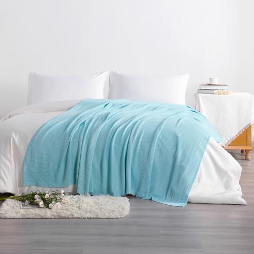 Image of NTBAY Rayon Derived from Bamboo Knit Throw Blanket, 51 x 67, Blue