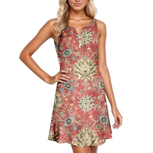 Mini robe d'été contre la chaleur vêtement ample fluide boutonné