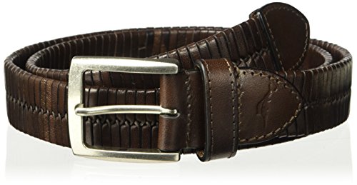 Tommy Bahama Men's 100% Leather Braid Belt, Brown Benny, X-Large