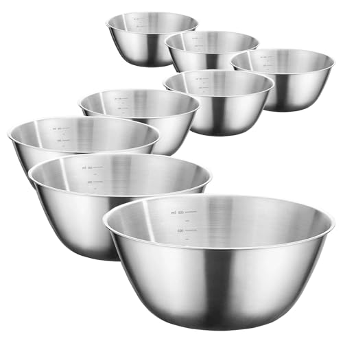 WANBY Stainless Steel Cereal Bowls 8Pcs 28Oz Metal Salad Dinner Bowl Set by WANBY - Used condition - US$21.29