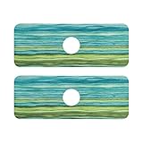 Blue Green Turquoise Wave Faucet Drying mat Silicone Kitchen Faucet Mat Sink Splash Guard Drip Catcher Dish Soap Sponge Holder for Guard Bathroom Farmhouse S