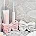 Bow Toothbrush Holder, Cute Ceramic Toothbrush Holder, Bow Personalized Decoration, Ceramic Bow Shaped Toothbrush Holders, Bathroom Countertop Accessories, for Bathroom Home(Pink)