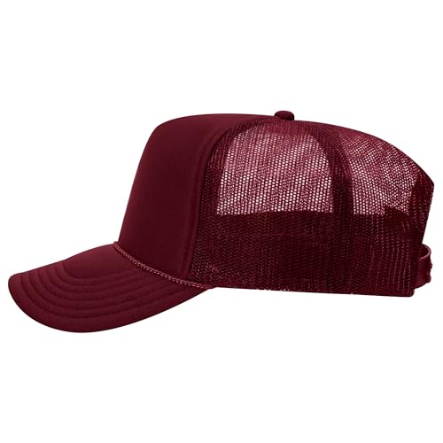 Image of OTTO Polyester Foam Front 5 Panel High Crown Mesh Back Trucker Hats in 97, Bulk, Wholesale