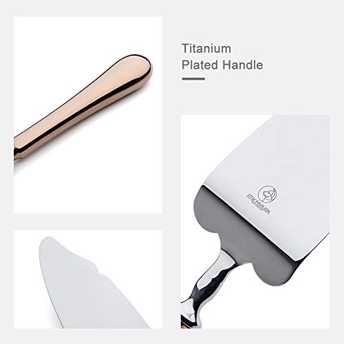Otw Pavilion Wedding Cake Knife And Server Set,Rose Gold 18/10 Stainless Steel 2 Piece Dessert Set Pie Server Cake Cutter Knife For Birthday,Anniversary,Holiday,Baby Shower,Party #TOP2