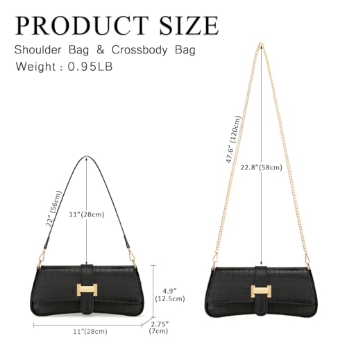 Image of KKXIU Shoulder Bag for Women Small Hobo Handbag Mini Retro Clutch Purses | Trendy Classic Underarm Crossbody Bag with Zipper Closure, Vegan Leather, Removable Strap
