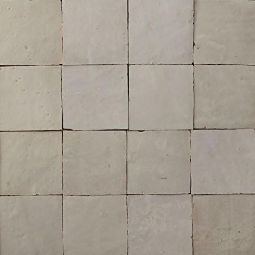 Beautiful moroccan cellular tiles "Zellige weathered white" Oriental wall tile mosaic Z150