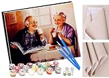 RUNPAW Peinture par numéros Kits pour Adultes et Enfants vieille femme Bricolage Peinture à l'huile numérique Toile Mur Art décoration de la Maison - 40x50 CM sans Cadre