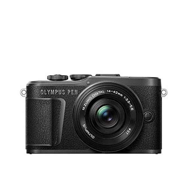 Olympus PEN E-PL10 Micro Four Thirds - Kit per Macchina Fotografica con Obiettivo 14-42 mm M.Zuiko EZ, Stabilizzazione dell'Immagine nella Custodia, Video 4K, Wi-Fi, 16 Tipi di Filtri, Nero