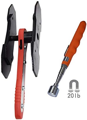 HARDK Brake Caliper Press and Telescoping Magnetic Pick Up Tool 20 lb Set, Car Brake Caliper Ratcheting Piston Spreader Press Tool, Wrench Spreader Tools, 360 Degree Ratchet Swing