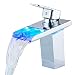 Produktbild SUGU wasserhahn bad led bad armatur waschbecken wasserfall einhebelmischer waschtisch Waschtischarmatur mit Temperatursensor Wasserkraft