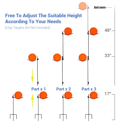 Highwild Clay Pigeon Target Holder (3 Pack) - 3 Prongs Base - Adjustable Height - Thumbnail 3