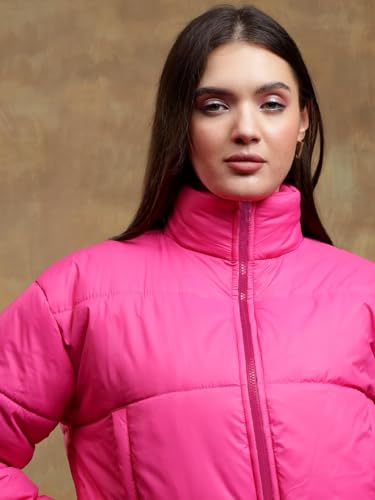 Image of KOTTY Women's Cozy, Durable, and Effortlessly Chic Winter Puffer Jacket(Pink,XL)