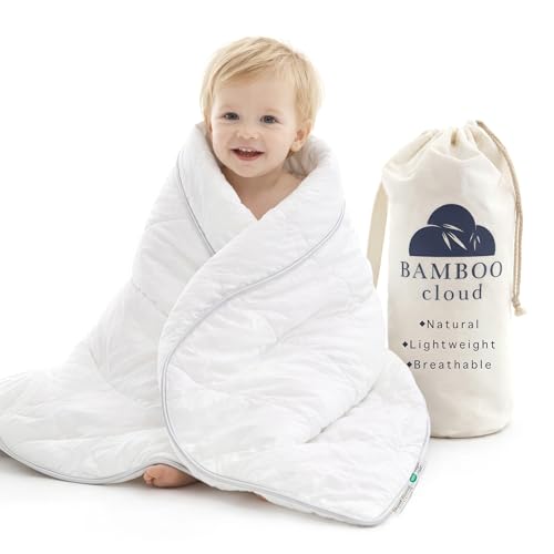 Lightweight Natural Breathable Baby Quilted Blanket for Toddler Bed Viscose Made from Bamboo Soft and Quiet Bedding for Child 40x60 inch Washable