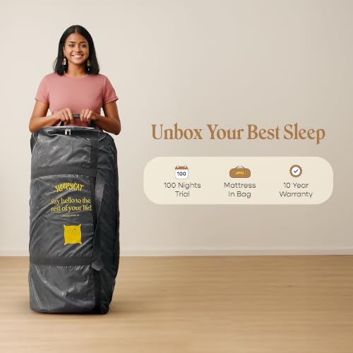 Image of SleepyCat Carbon Mattress | Charcoal-Infused Foam | King Size 78x72 inch, 5.0 inch Thick | Medium Firm | Carbon
