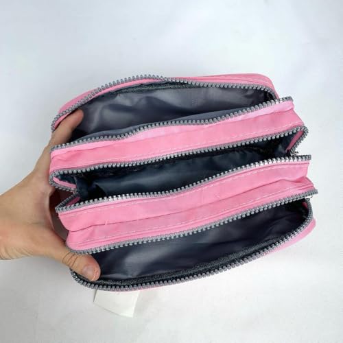 Estojo Escolar Grande Unissex Com 3 Bolsos Divisórias Para Lápis e Caneta Hidrocor (Preto)