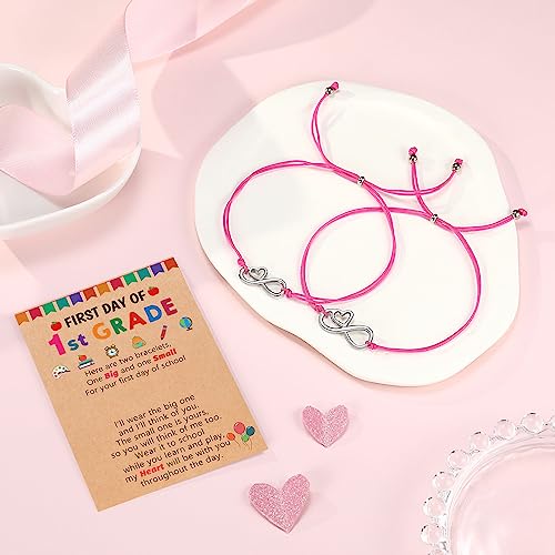 UPROMI First Day of Prek/Kindergarten/1st Grade/2nd Grade School Gift, Back to School Bracelet Mommy and Me Matching Infinity Heart Bracelets, Back to School Gifts for Girls4