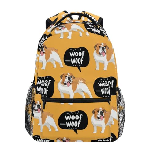 English Bulldog Backpack School Bag Travel Daypack Rucksack for Students