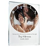 Tina&Co Custom Wall Clock Personalized Wall Clock with Photo/Image Text Non-Ticking Clock Silent Customized Digital Wall Clocks Dual-use Clock for Wall or Table