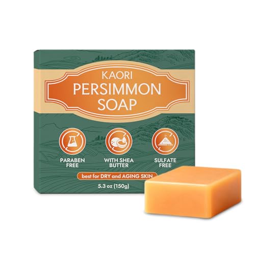 Kaori persimmon soap Deodorizing Persimmon Soap Feel fresh and clean all day long Gentle Cleansing Body for Men & Women (1pc 5.3 oz)