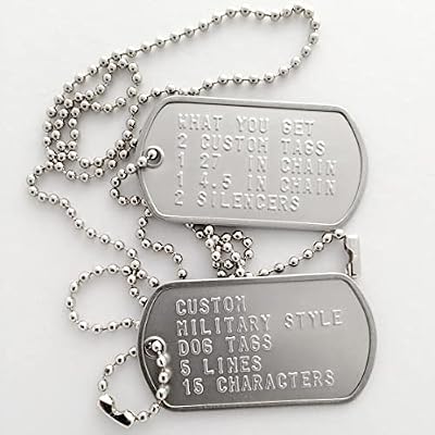 10 PCS Blank Stainless Steel Military Dog Tags in Box, Silvery